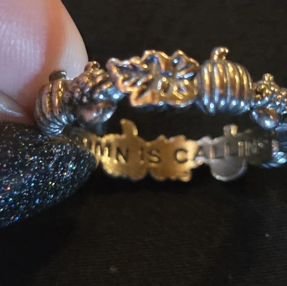 Dixi Autumn Is Calling Pumpkin & Acorn Boho Wreath Ring Sterling Silver - Picture 11 of 12